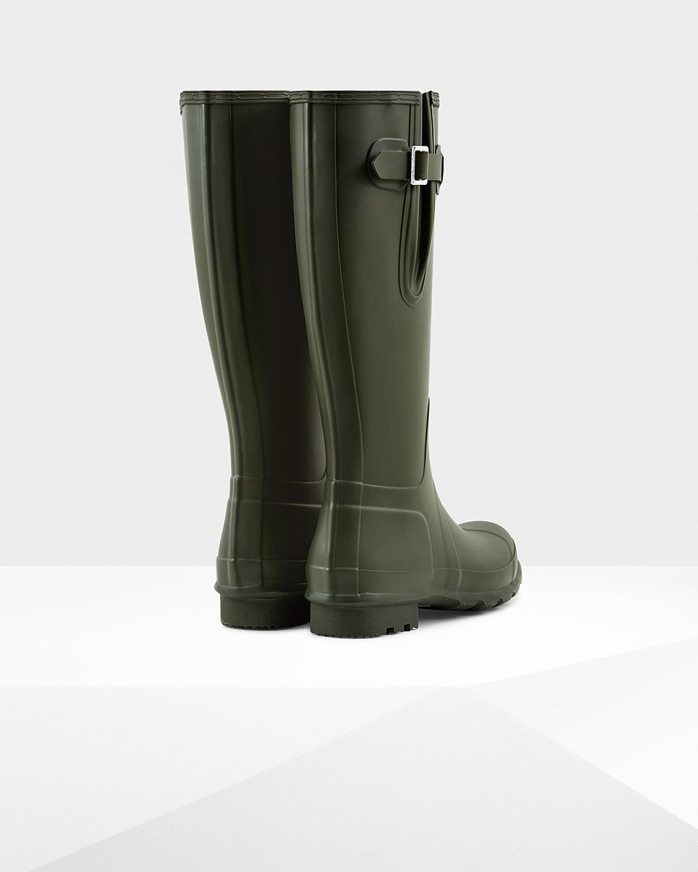 Mens Tall Rain Boots - Hunter Original Side Adjustable (20HIYPORL) - Dark Olive